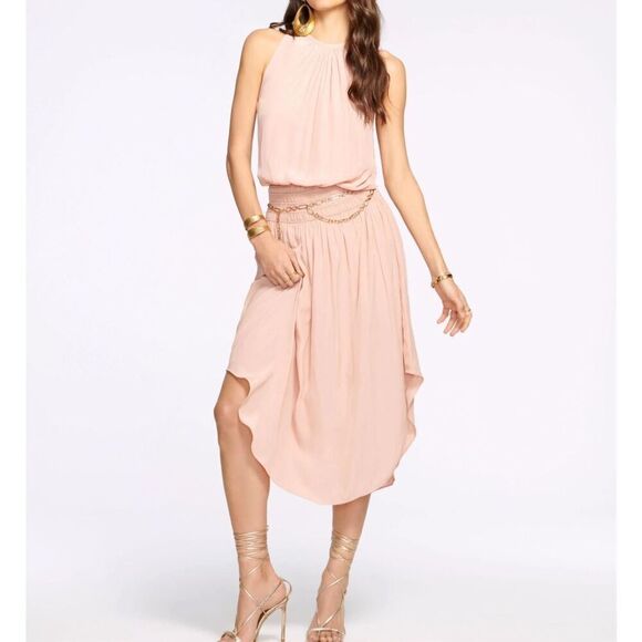 Ramy Brook Audrey Nude Pink Flowy Sleeveless Midi Dress XS - Picture 1 of 11